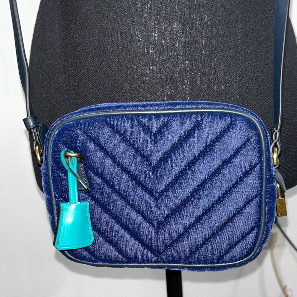 J. Crew Blue Chevron Crossbody Bag